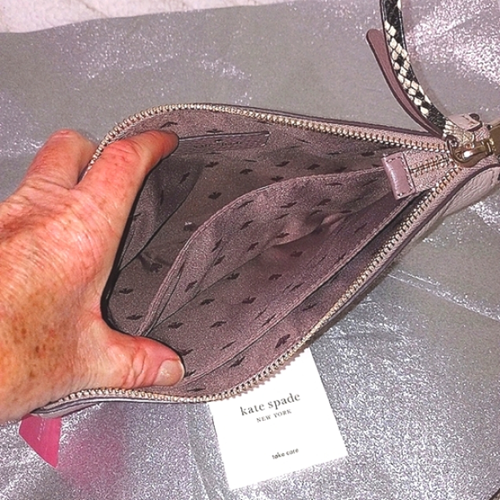 Kate Spade Triple Gusset with Dramatic Snakeskin Shoulder Strap and Gusset; NWT - Picture 6 of 12